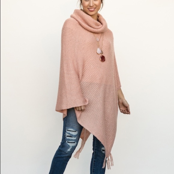 Evy’s Tree Sweaters - Evy’s Tree Holly Poncho in Pink Spice